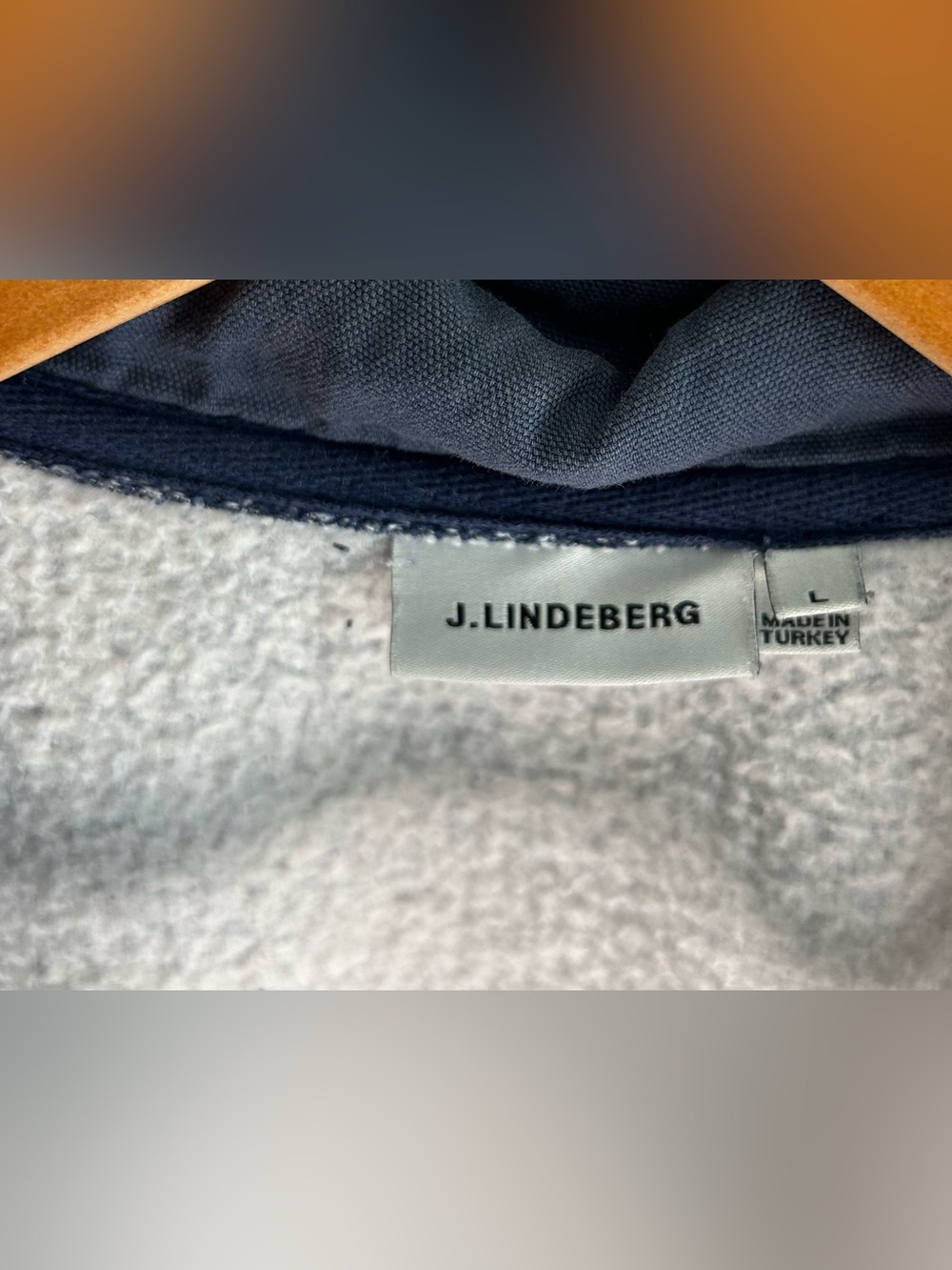 J Lindeberg Men’s Full Zip Sweater Jacket Size L Blue Fleece Jeremy Soft Cotton - Picture 8 of 10